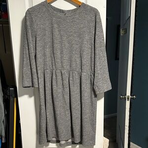 LOFT Textured Gray Button Back Dress